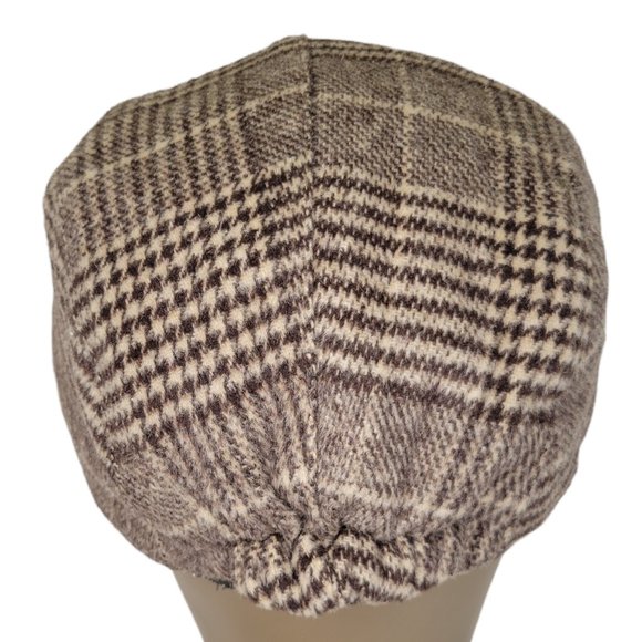 SCALA PRONTO Women's Wool Blend Houndstooth Jeweled Flat Cap Newsboy Cap - Picture 9 of 10